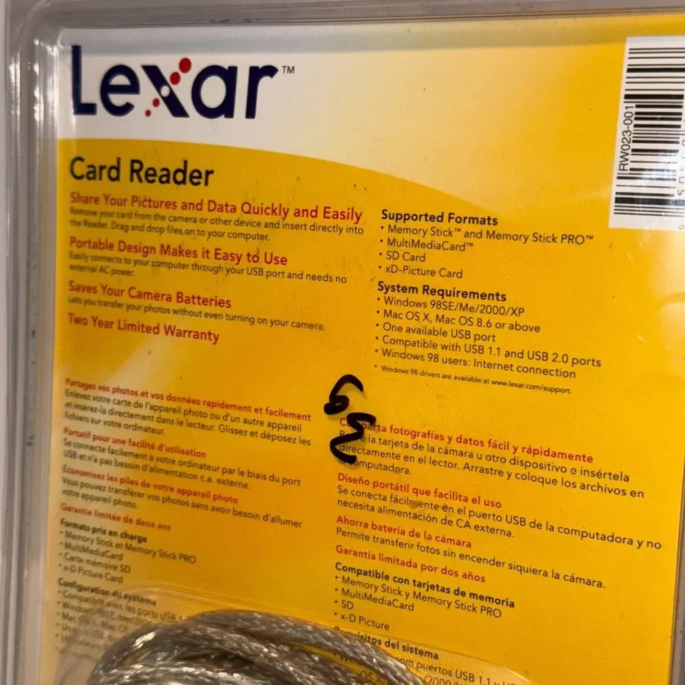 Lexar Jumpdrive Trio Single-Slot USB 2.0 Multi-Card Reader SD/MS/XD (RW023-001)
